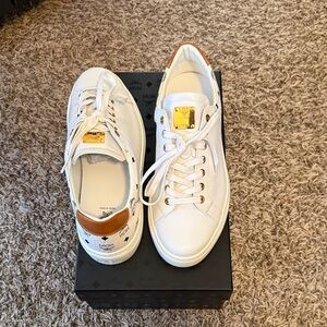 MCM White and Brown Sneakers